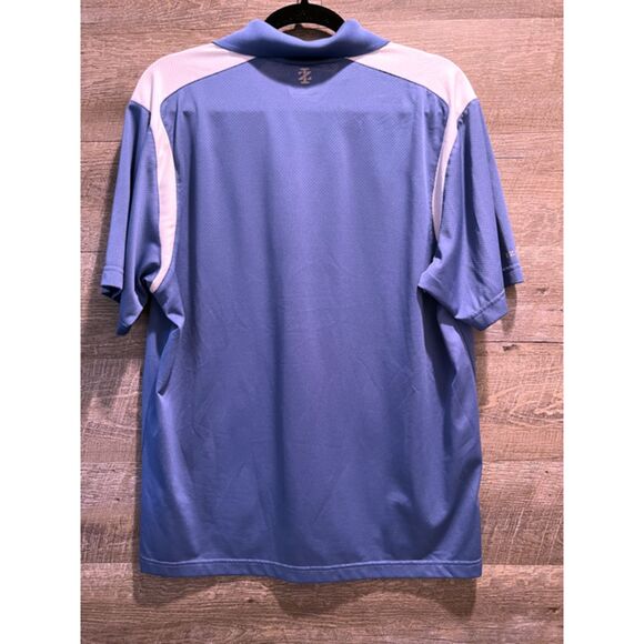 Izod Mens Blue Breathable Golf Polo Shirt Size Medium - Picture 2 of 6